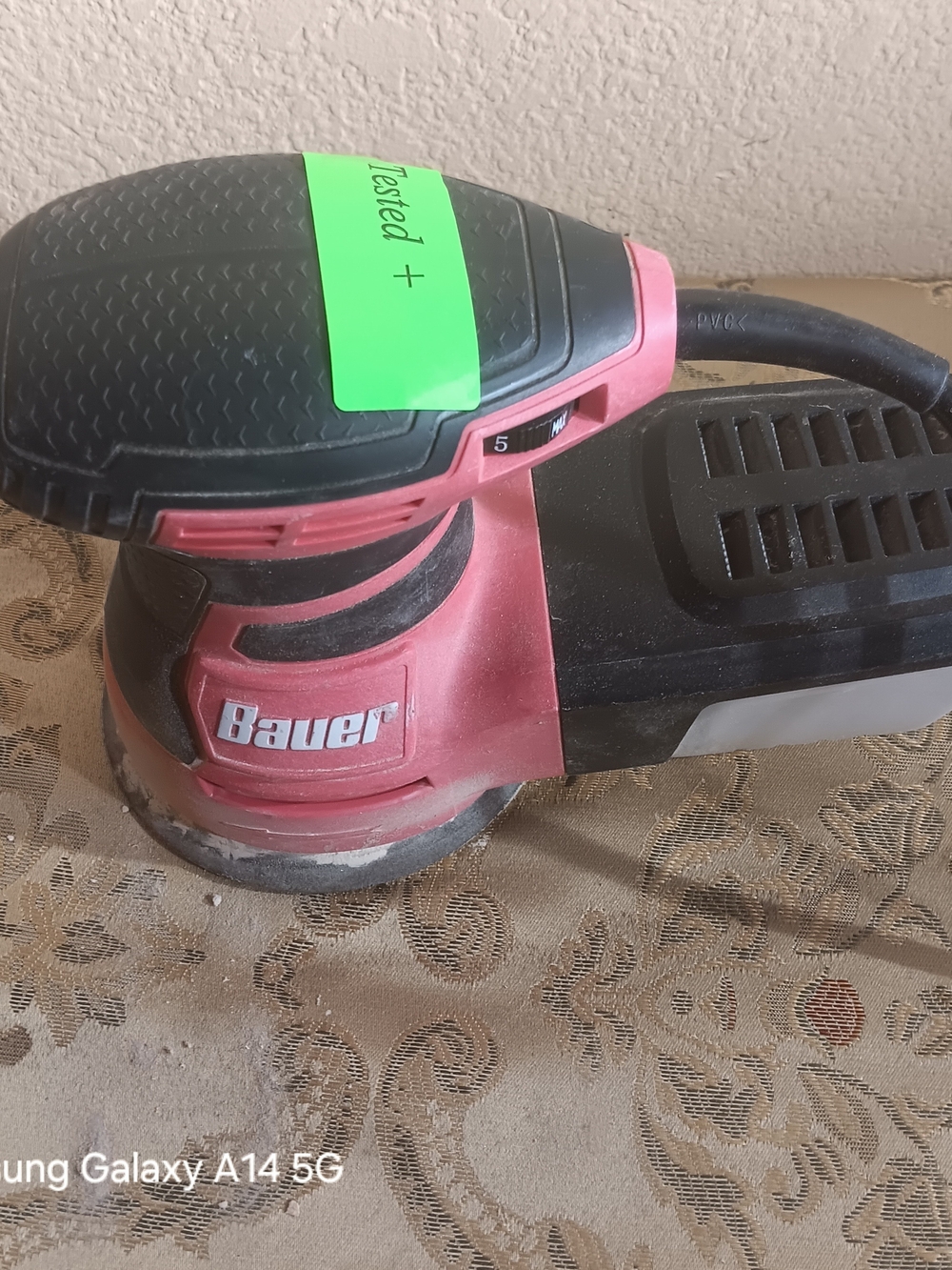 Bauer Red and Black Random Orbital Palm Sander Tested Works 5 Inch